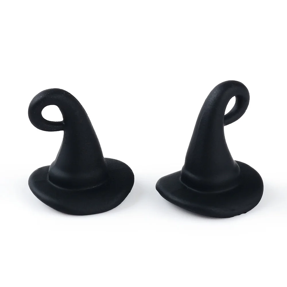 1 Box 42Pcs Halloween Wizard Hat Charms Gothic Style Witch Hat Charm 3D Miniature Fairy Magic Hats Mini Cap Black Charms view 3