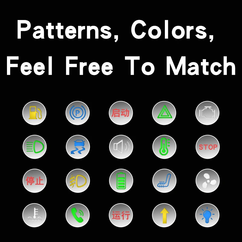 10/12MM DIY Customized pattern signal light Self-made shape metal indicator display symbol LED red, yellow, green, blue，white
