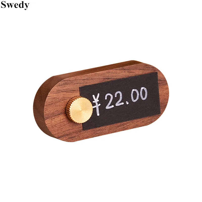 65x30mm Wood Price Label Display Stand Bread Cake Price Tag Small Sign Holder Label Paper Card Display Board