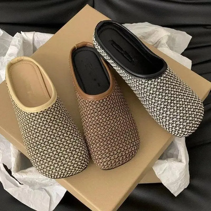 

Women's flat bottom lazy Baotou half slippers outside the wear summer a footstool non-slip versatile sandals