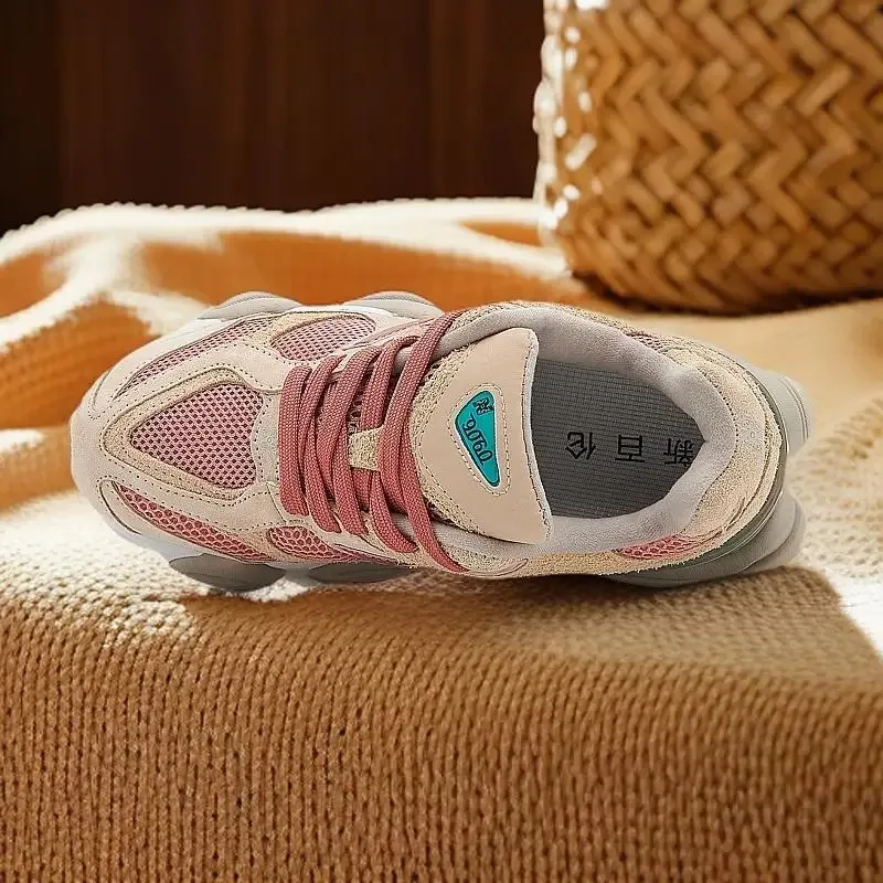 

New series of dad shoes retro distressed, dark gray, height increasing, men's and women's running shoes