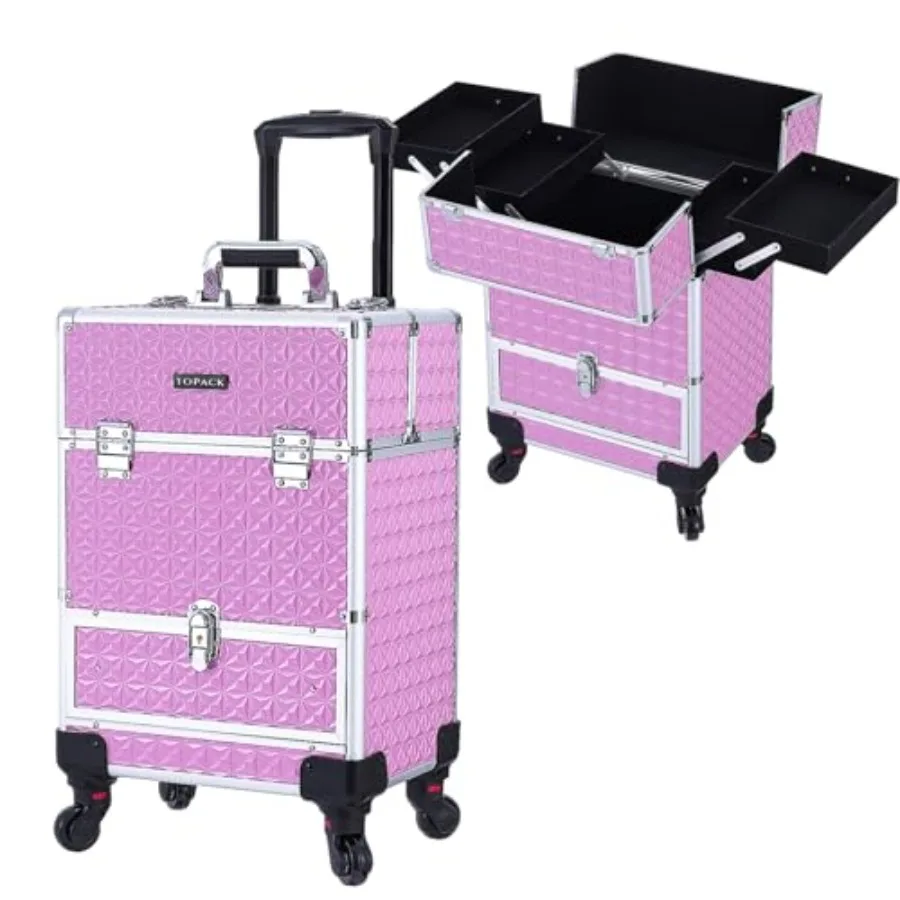 

Профессиональный косметический чемодан на колесах, большой органайзер для косметики, дорожный кейс для макияжа