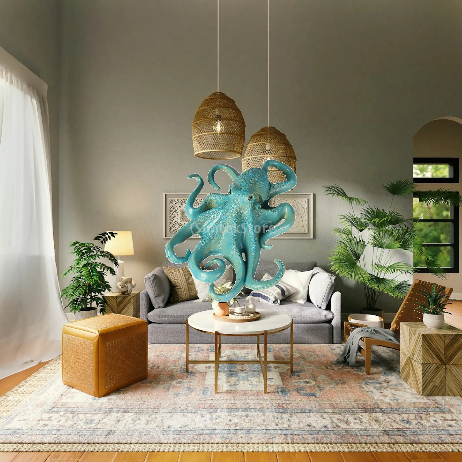

Realistic Sea Animals Figurine Creative Octopus Model Animal Statue Desktop Decor for Kids Playroom