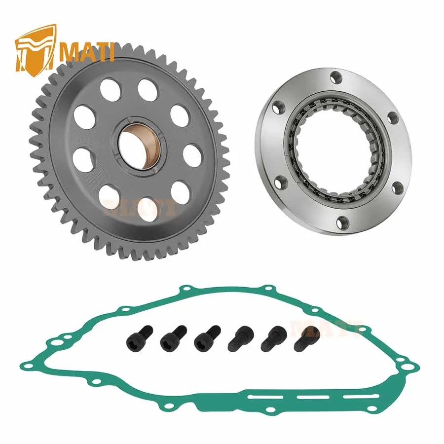 

M MATI Starter One Way Clutch Idler Gear Gasket Kit for Yamaha Grizzly 550 700 Rhino Kodiak Viking 700 2007-2024 3B4-15515-00-00