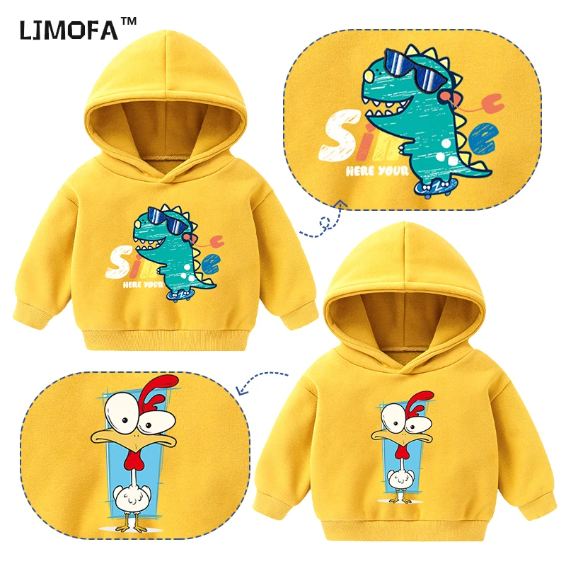 

LJMOFA 2-6T Boy Girl Kid Warm Comfortable Soft Spring Autumn Casual Hoodies Pullover Costume D137