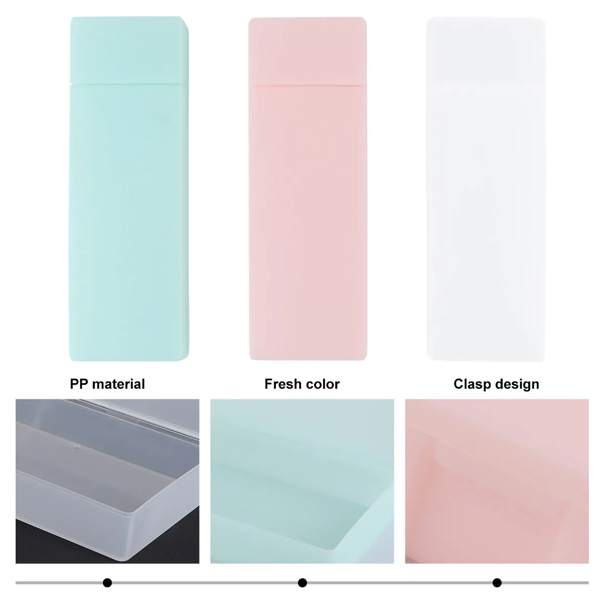 3 Pcs Pencil Case Student Stationery Translucent Holder Plastic Storage Bag Writing