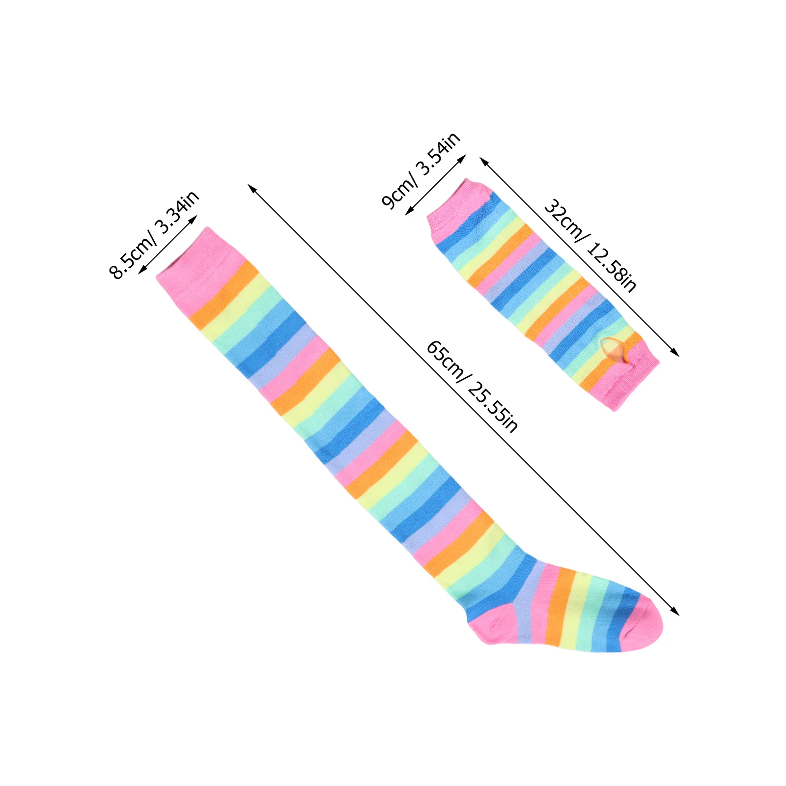 Set di calzini a righe e guanti senza dita accattivanti, perfetti per le donne e le ragazze, riunioni festive, miglioramento dei costumi