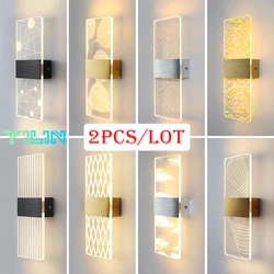 2PCS/Lot Indoor Acrylic Wall Lamp 6W Modern LED Wall Light Nordic Sconce Lamps Balcony Aisle Bedside Lights For Home Decoration