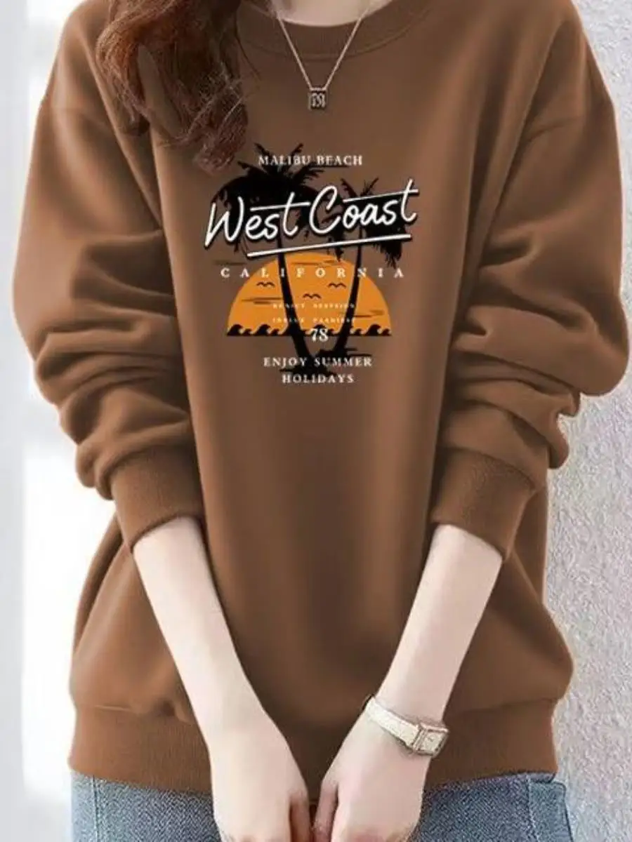 

Весенне-осенний женский свободный тонкий хлопковый свитшот в корейском стиле, модный повседневный топ для похудения от Huan