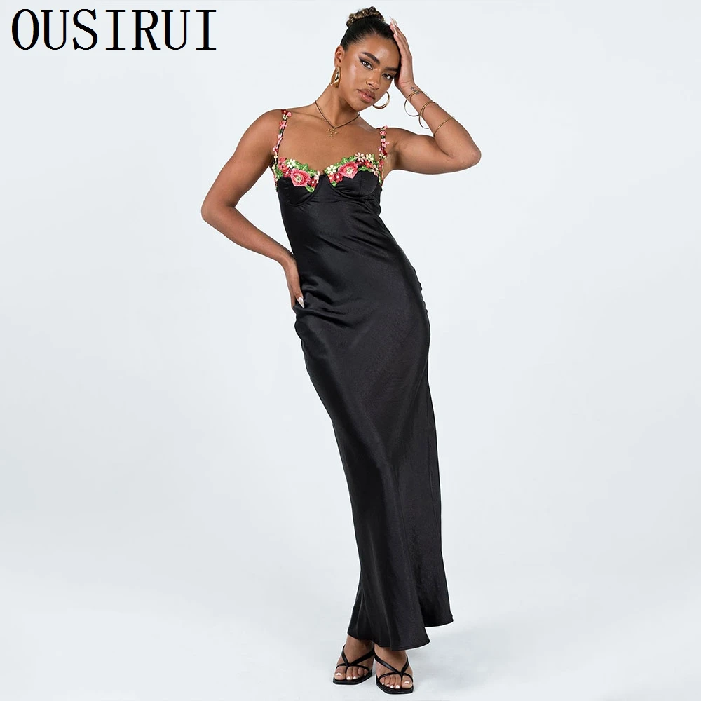 OUSIRUI-vestidos de Fiesta formales con apliques para mujer, vestidos de cóctel sin espalda, color rojo Morden, elegantes, verano, 2024