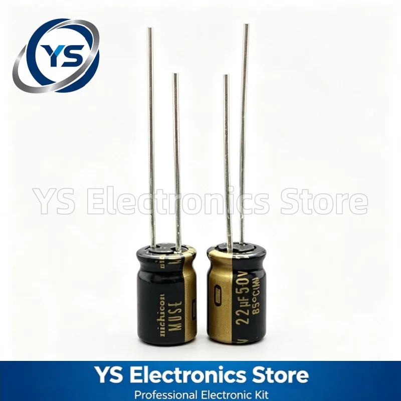 10-200pcs Nichicon MUSE KZ 22UF50V 8x11.5mm UKZ1H220MPM1TA 50V22UF 22UF 50V Hi-Fi Audio Capacitor Copper Feet New and Original