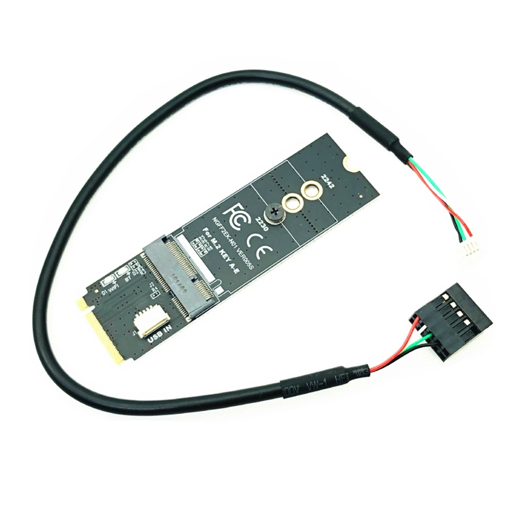 Adaptador M.2 KEY-M a KEY A-E/E, tarjeta elevadora para Protocolo M.2 NGFF PCIE, módulo de tarjeta de red inalámbrica