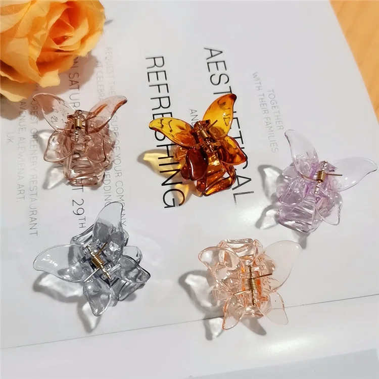 

Girly Butterfly Hair Claw Clip Retro Mini Sweet for Thin Hair Back Head Updo Eco Friendly Resin Lightweight Non Tangle Daily