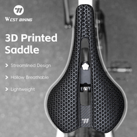 WEST BIKING Ultralight 3D Printed Bicycle Saddle Titanium Alloy Seat Bow Hollow Road Bike Saddle Professional Racing Bike Seat