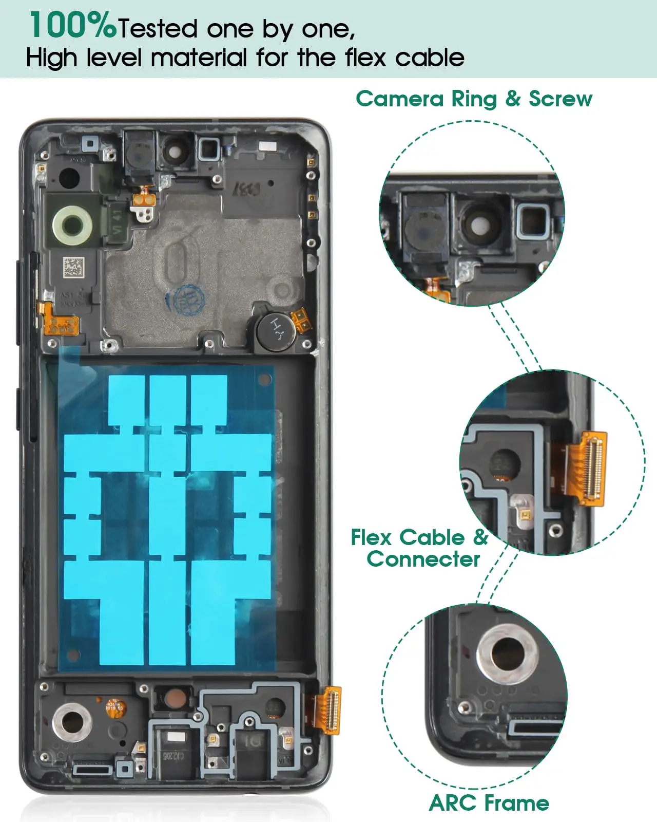 Imagem -03 - Digitador da Tela de Toque com Montagem de Quadro Substituição do Display Lcd Oled para Samsung Galaxy A51 5g A516a A516b A516f