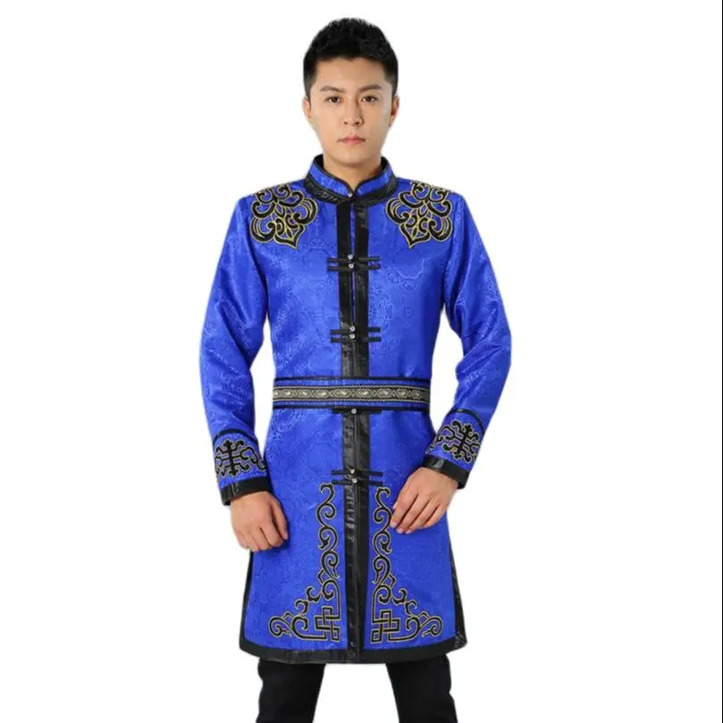 

Mongolian Ethnic Clothing Men's Classical Party Gown Grassland Living Wear Tang Suit Top Mongolian Riding Horse Outfit