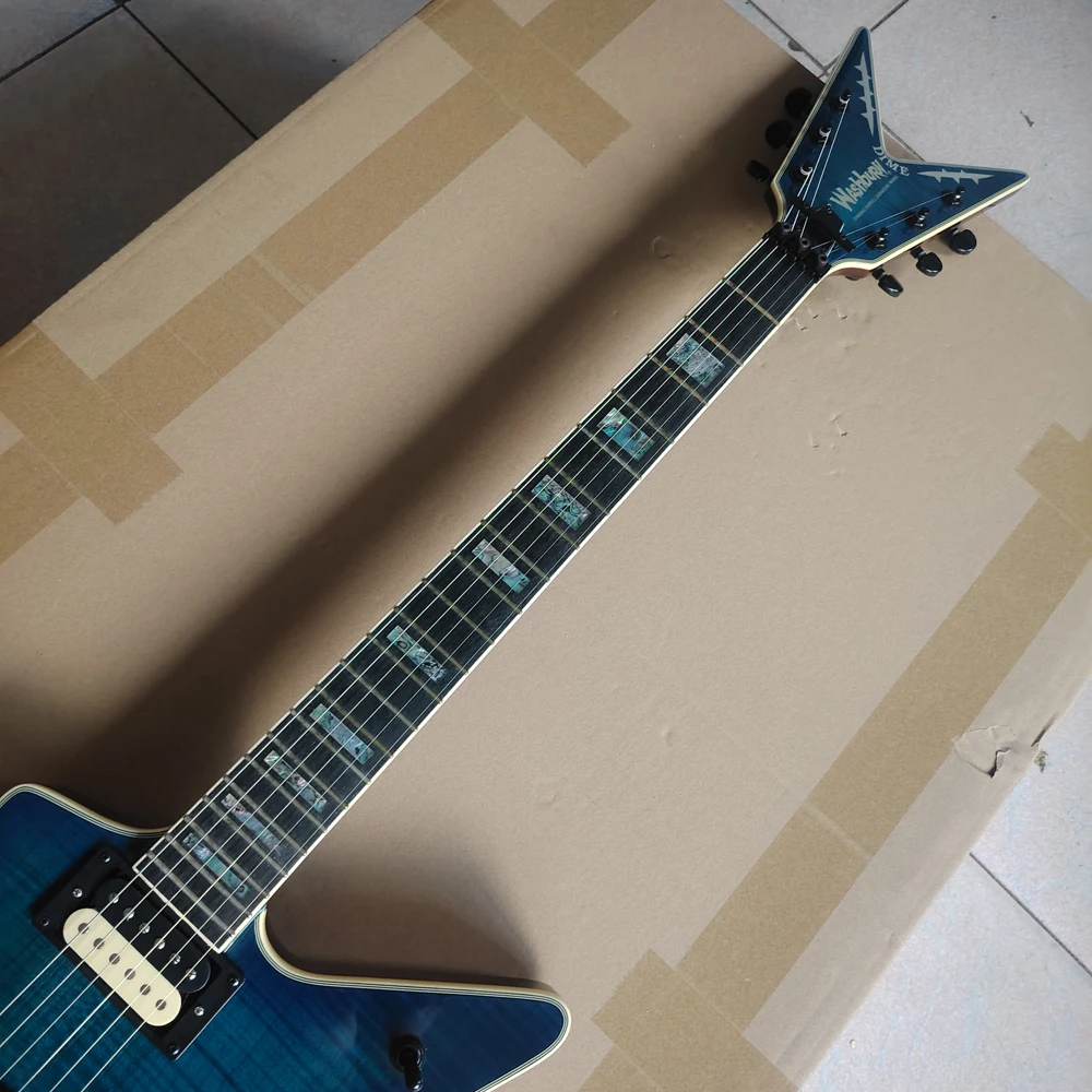 WA SHBURN DIDN\'T ME blue flame maple top electric guitar in stock, requires more detailed pictures to contact,quick delivery,