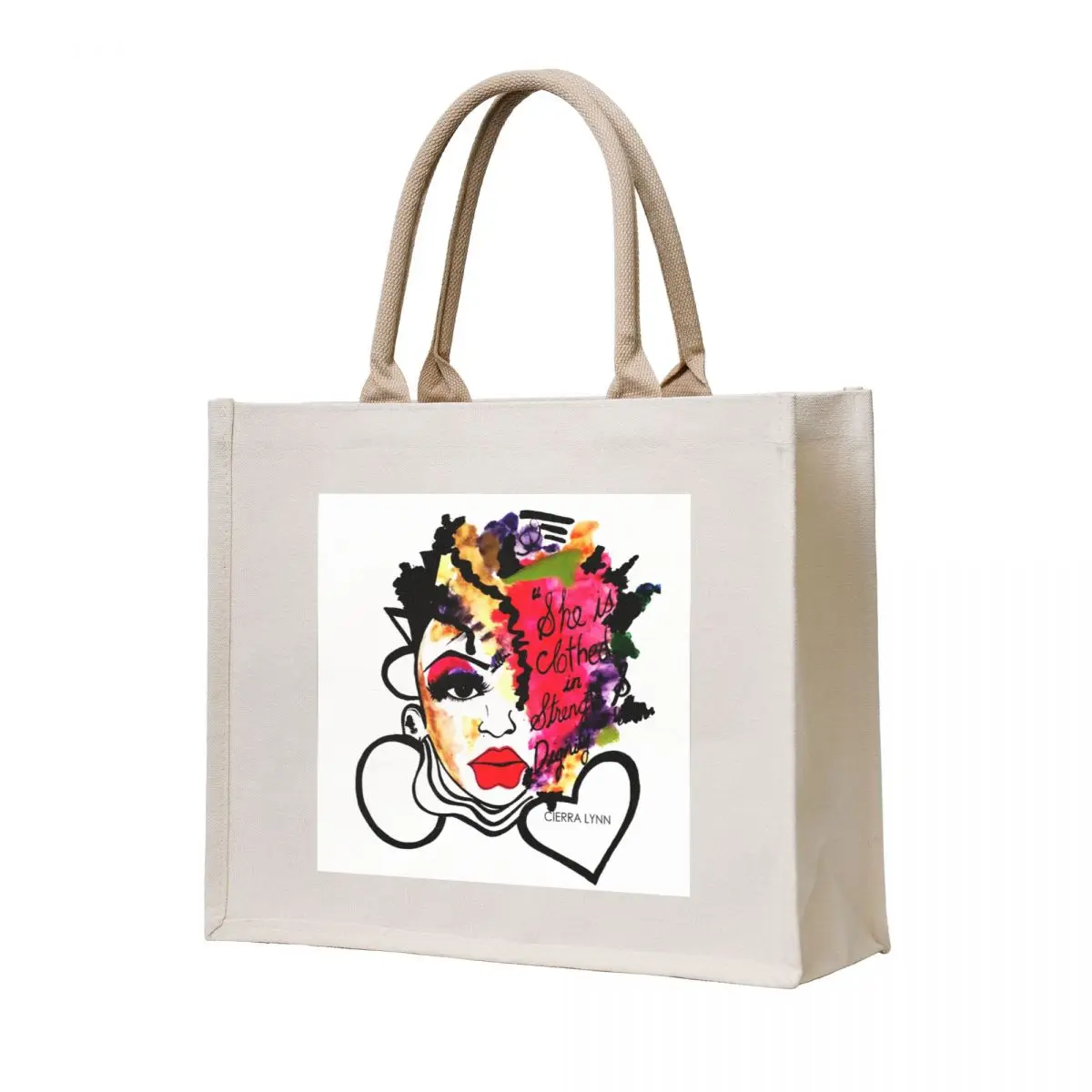 CLOTHED IN STRENGTH & DIGNITY Tote Bag Shopper bag tote bag screen personalized tote