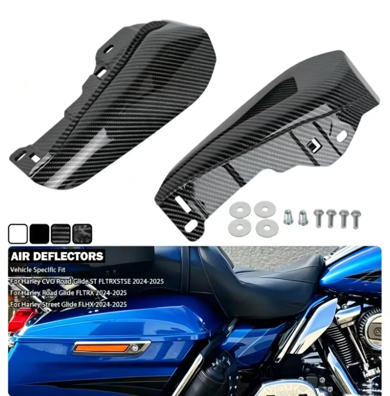 Motorfiets Zwart Mid Frame Luchtdeflector Hitteschild Voor Harley Touring Street Glide Road St Flhx Fltrx 2023 2024-2025
