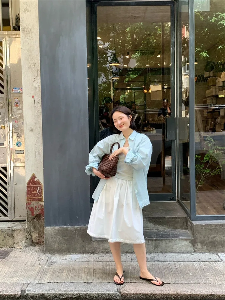 

Fre High Waist Midi Skirt Women's A-Line Skirt Cover Hip Simple Match East Gate Sle Summer Collection Girls Faion