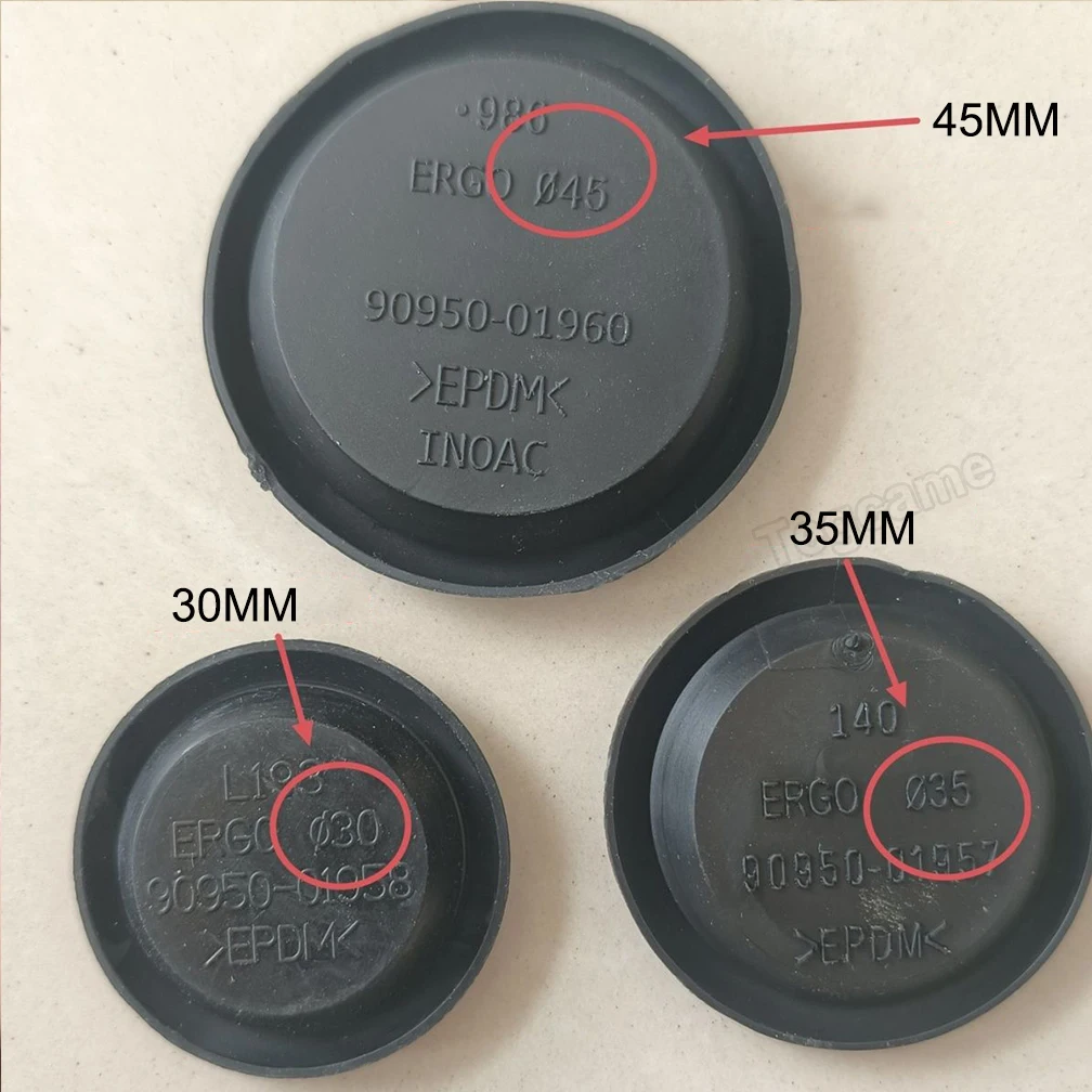 2PCS 30/35/45mm For Toyota Corolla Camry Lexus RX350 Waterproof and Dust-proof Rubber Gasket Hole Plug on The Trunk of The Spare