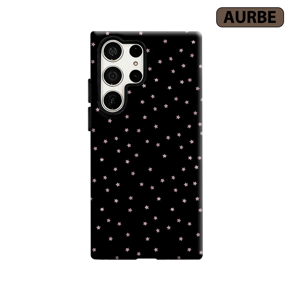 Pink Starry Phone Case for Samsung Galaxy S26 S25 Ultra S24 S23 Ultra Plus Shockproof Double Layer Tough Back Cover