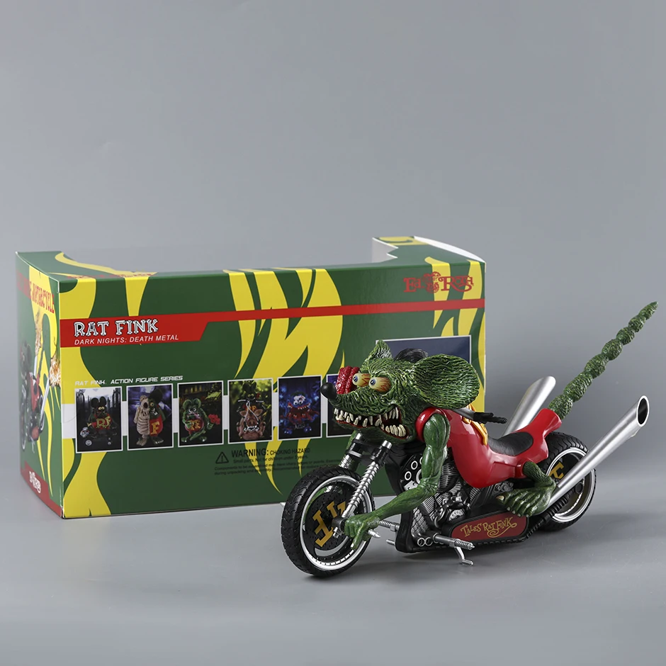 

35cm Rat Fink Motorcycle PVC Action Figure Collection Model Toy Xmas Gift