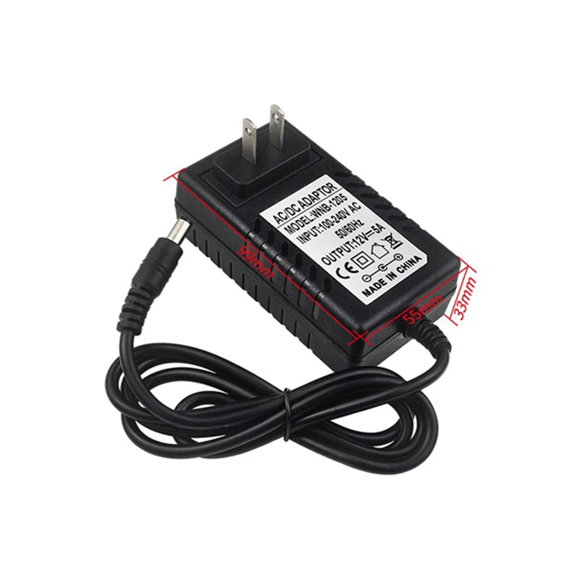 Power Supply For Banana Pi R4 Power Supply 12V 5A DC Power Adapter 100-240V Input Charger for R4 Development Board - US Plug