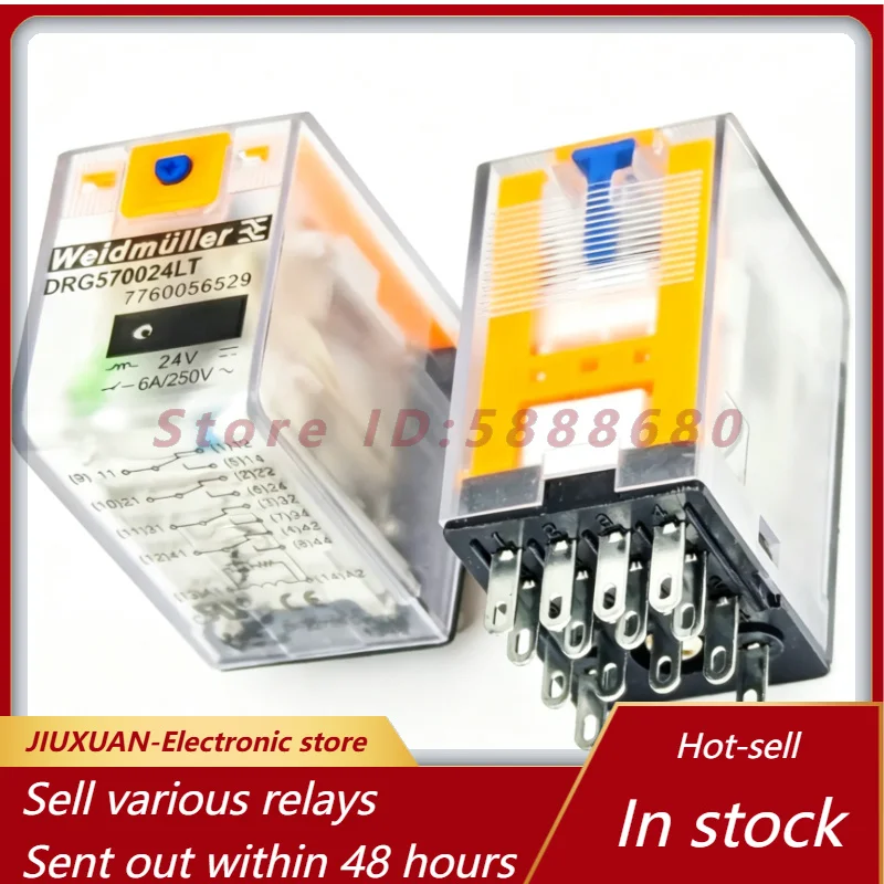 DRG570024LT 7760056529 Industrial Relay 24VDC 6A 250VAC 14 Pin Electromagnetic Control Relay
