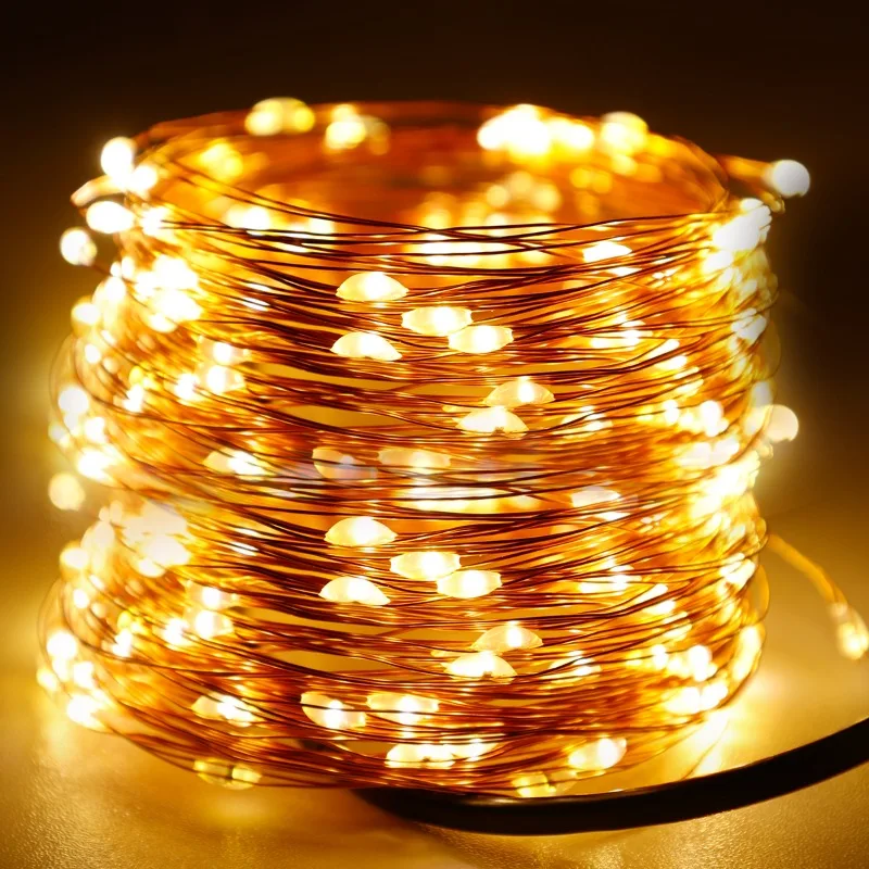 

2/3/5/10M LED Fairy Lights Copper Wire String Holiday Outdoor Lamp Garland For Christmas Tree Wedding Party Decor Battery/USB