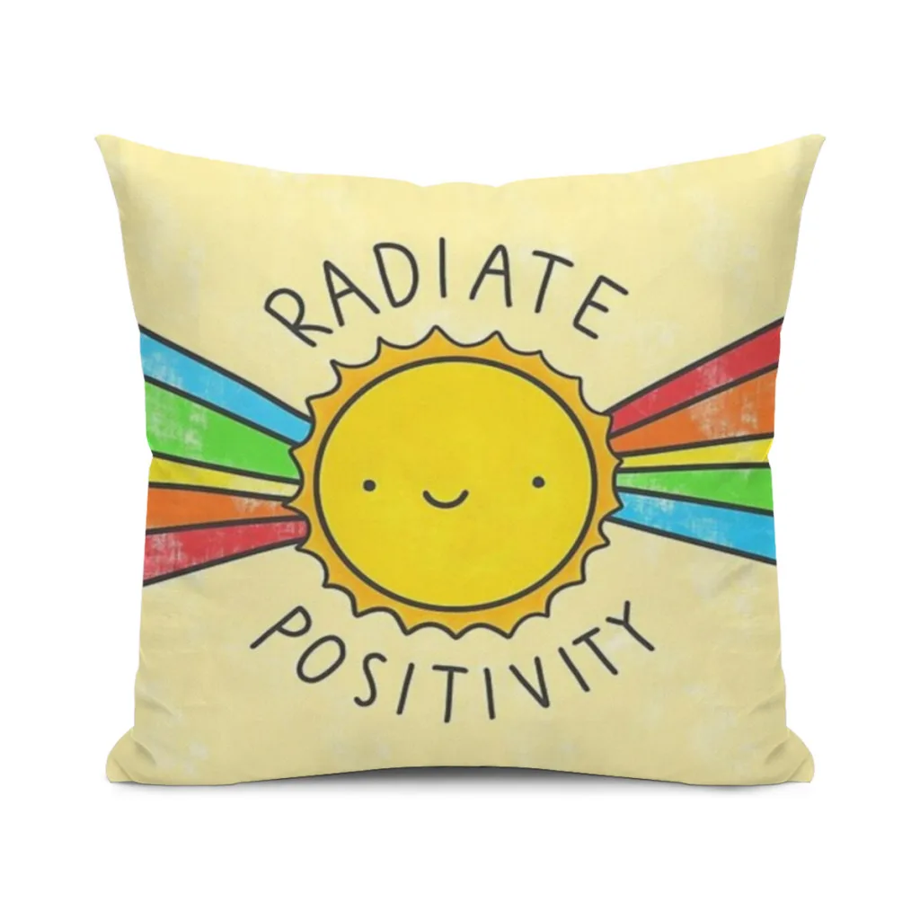 

Radiate Positivity Cushion Office Classroom Chair Cushion Couch Pillow Bedroom Floor Winter Thick