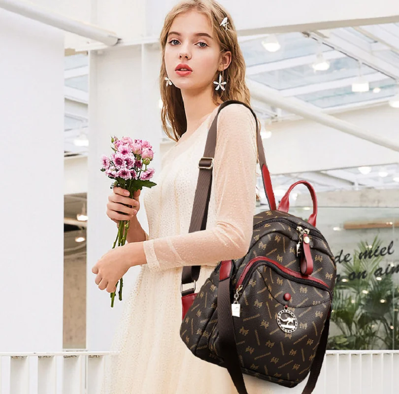 New Fashion Luxury High Quality Leather Travel Double Shoulder Bags Totes Large Capacity Backpacks Crossbody Bag Schoolbag