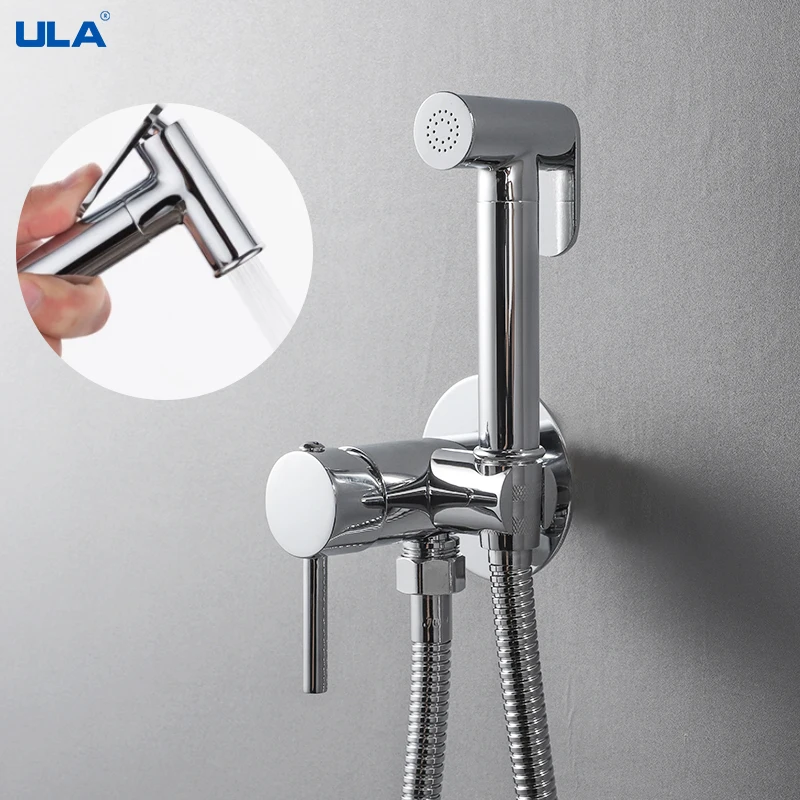 

ULA Mixer Portable Bidet Sprayer Brass Toilet Bidet Faucet Hot Cold Mixer Water Bathroom Mixer Shattaf Valve Jet Hygienic Shower