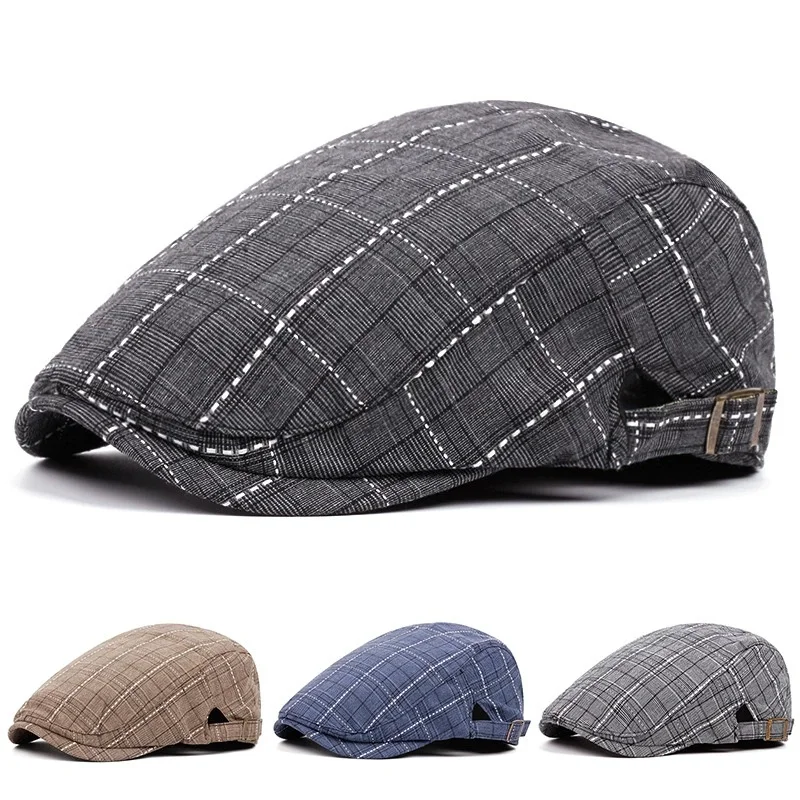 Womens Mens Teens Beret Flat Newsboy Hat Adjustable Irish Cabbie Gatsby Cap Breathable Driving Hunting Hat