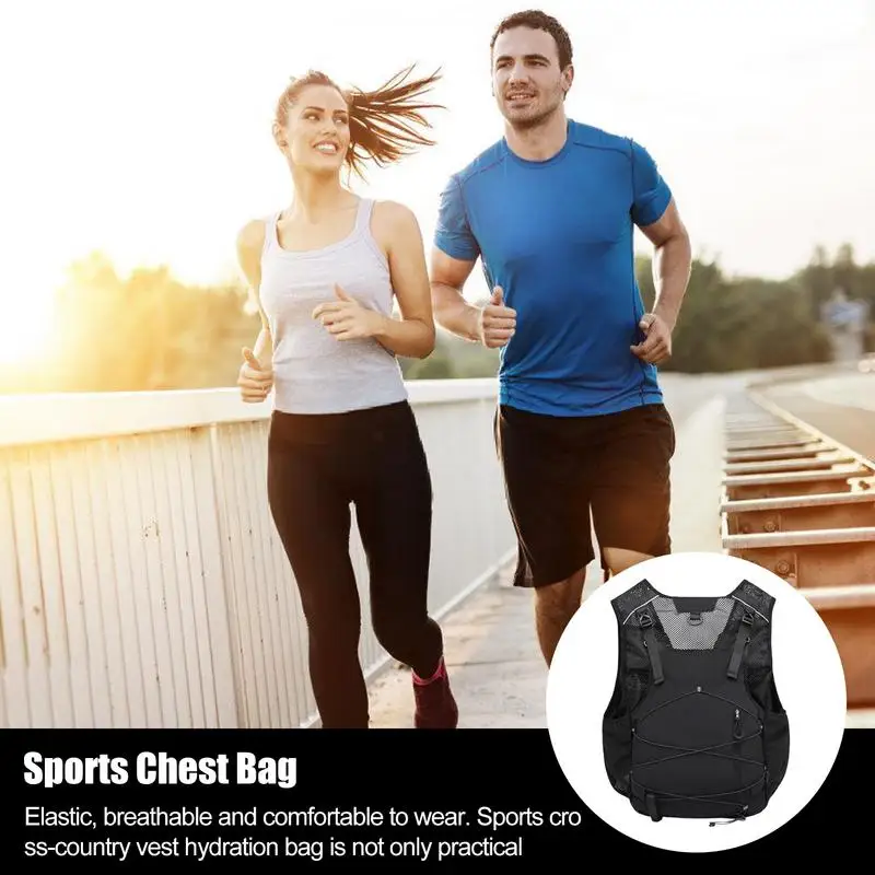 

Chest Bag Cycling Water Vest Sports Utility Chest Pack With Built-In Phone Holder For Workouts Running Cycling