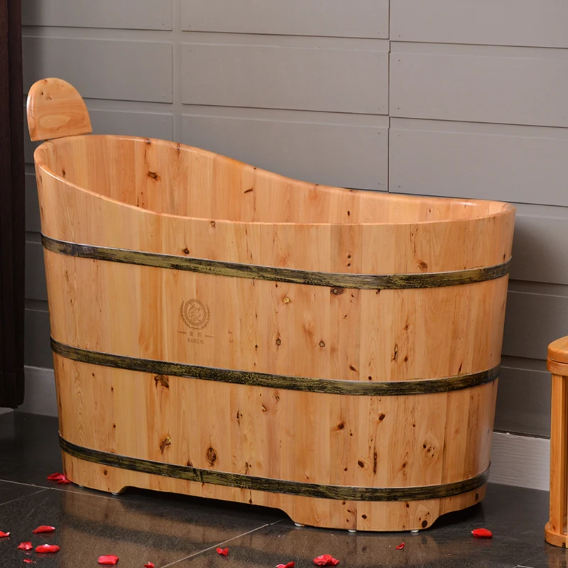 Kangxi wooden barrel bucket fumigation wooden barrel household solid wood bucket bath basin adult wooden bathtub