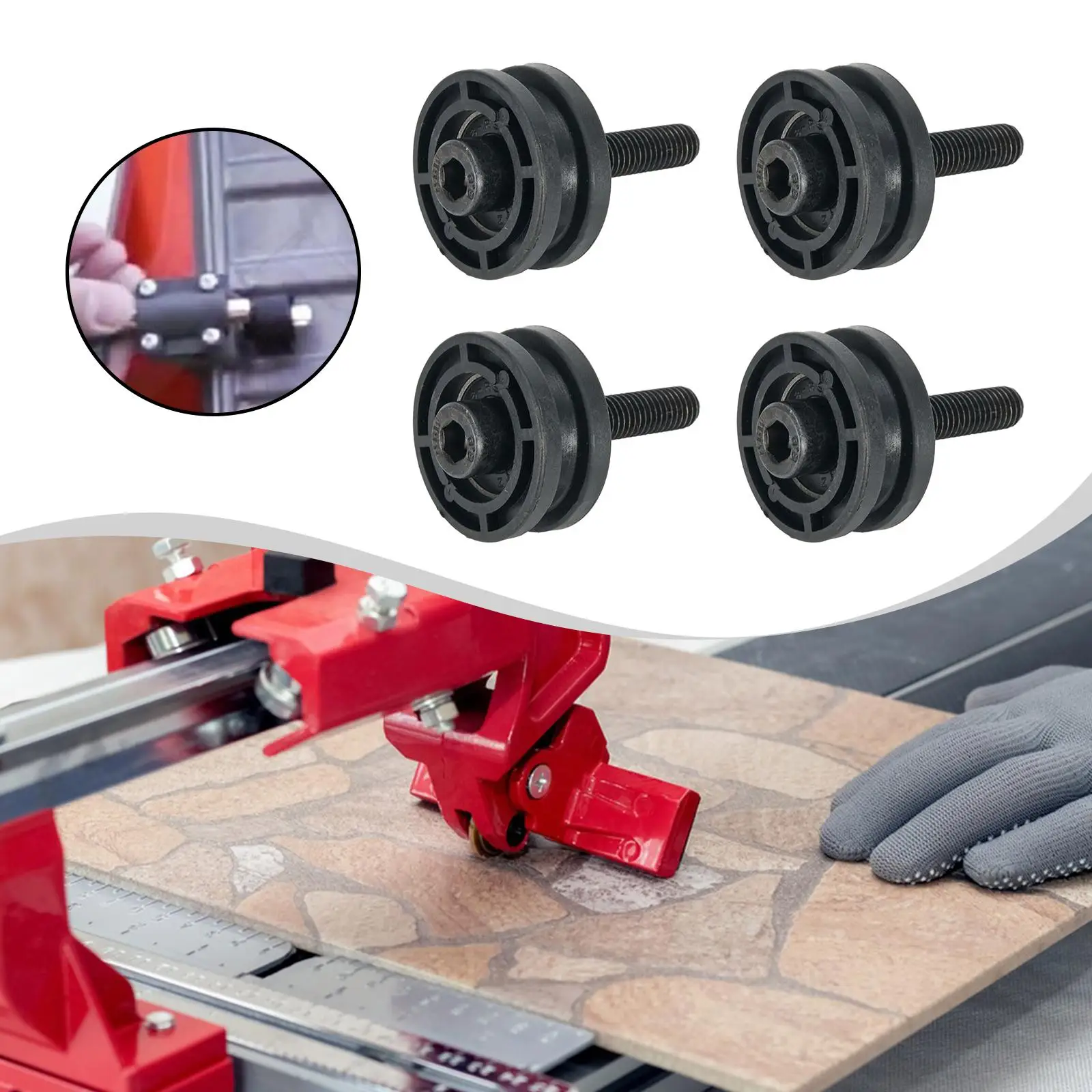 4 Pieces Tile Saw Roller Assembly Easy Installation 305784005 305784001 Table Saw Parts for R40311 R4030 R4030S