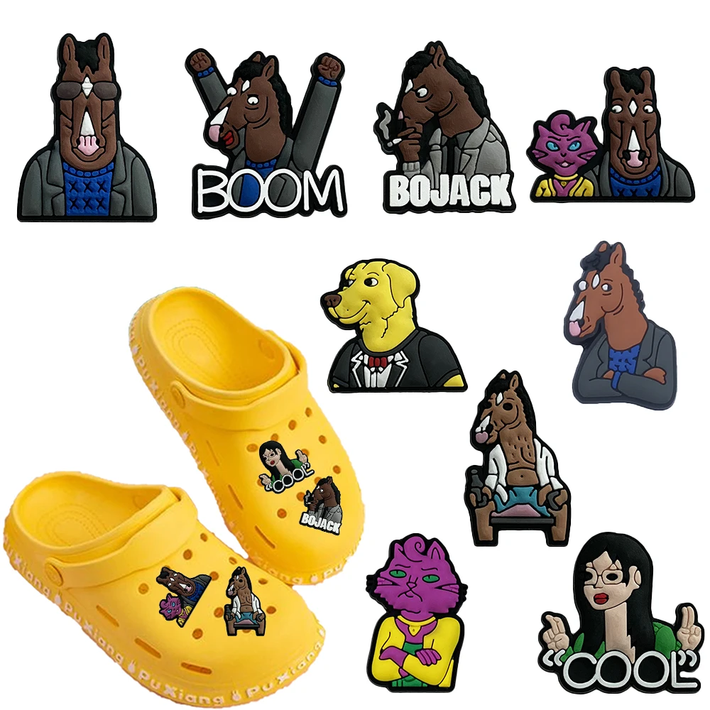 9pcs Hot Sales Cartoon Animation Drama Series PVC Shoe Charms Accessories DIY Detachable Shoe Decorations Creativity Party Gifts