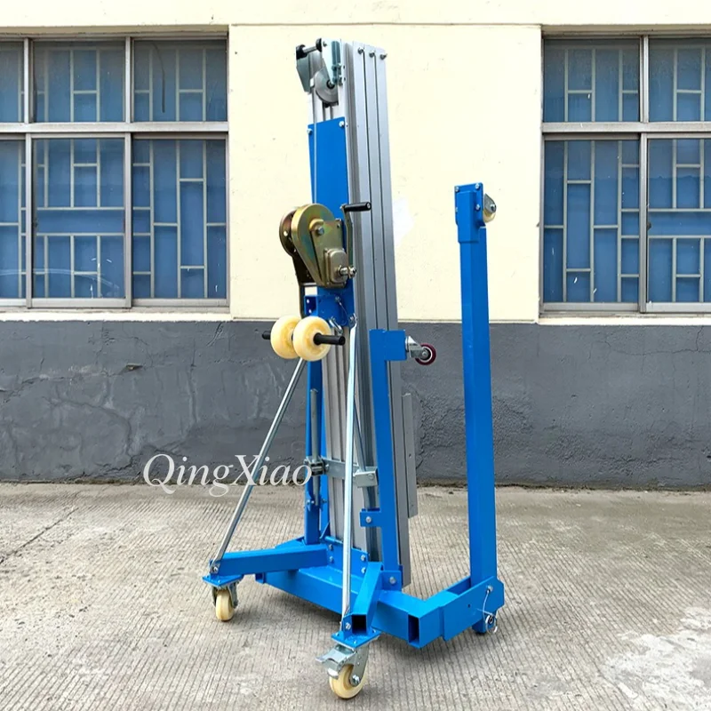 Aluminum Alloy Hand Crank Material Handler Lifting Height Manual Mobile Elevator Warehouse Exhibition Portable Loading Equipment