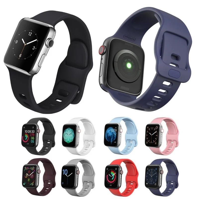 Nuovo cinturino in Silicone morbido con Design a fibbia per Apple Watch Series 7/6/SE/5/4/3/2/1 cinturino di ricambio iWatch cinturino Apple Watch