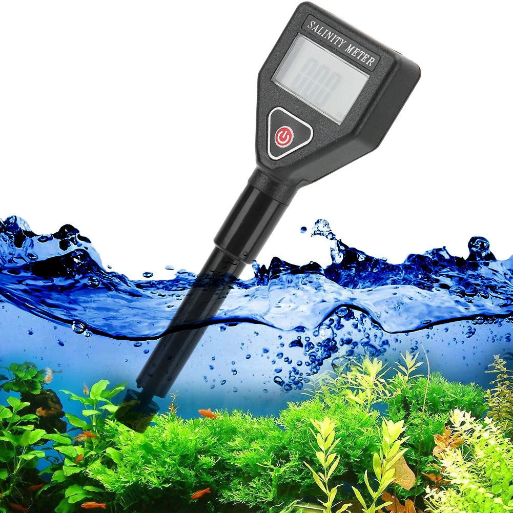 Salinity Meter with Fast 3-Second Measurement for Seafood Aquarium Pool Beverage Water 0-199.9 g/L Resolution 0.1 g/L