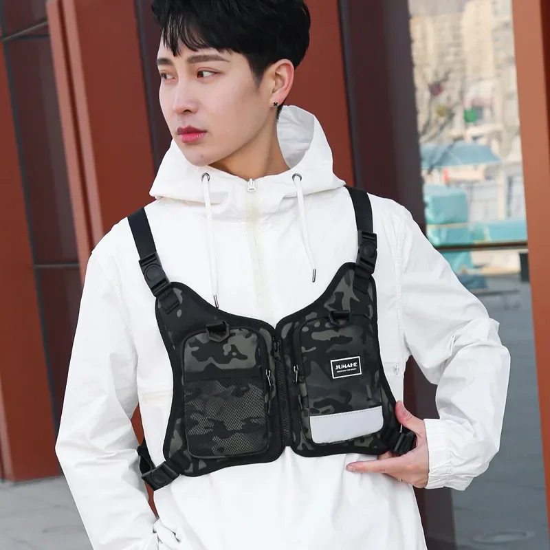 Men 2024 NEW Chest Bag Fashion Streetwear Hip Hop Vest Bag Waist Pack Rig Bag 가방 сумка бронижелет sac bandoulière  homme men bag