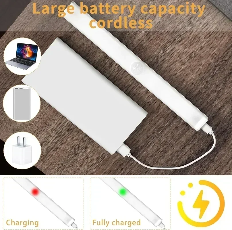 Xiaomi 3 Colors LED Night Light With Motion Sensor Rechargeable USB Night Lamp Wireless Kitchen Cabinet Lamp For Bedroom Bedside