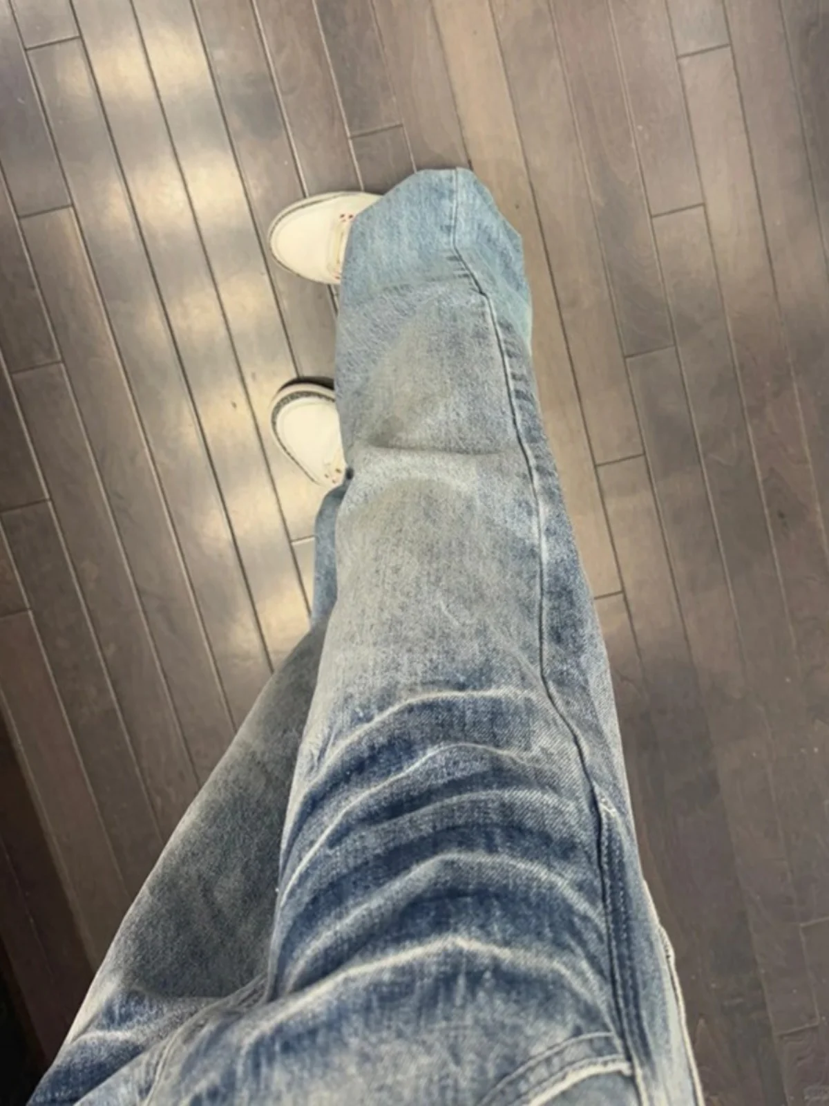 Blue Lightning Pattern Straight Leg Jeans Men's Women's Micro Flared Pants High Street American Vibe Casual Loose Fit Jeans