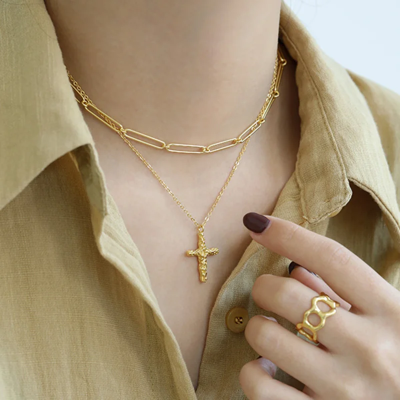 S'STEEL Real 925 Sterling Silver Necklace For Women Korean Minimalist Gold Simple Chain Necklaces Choker Collares Mujer Jewelry