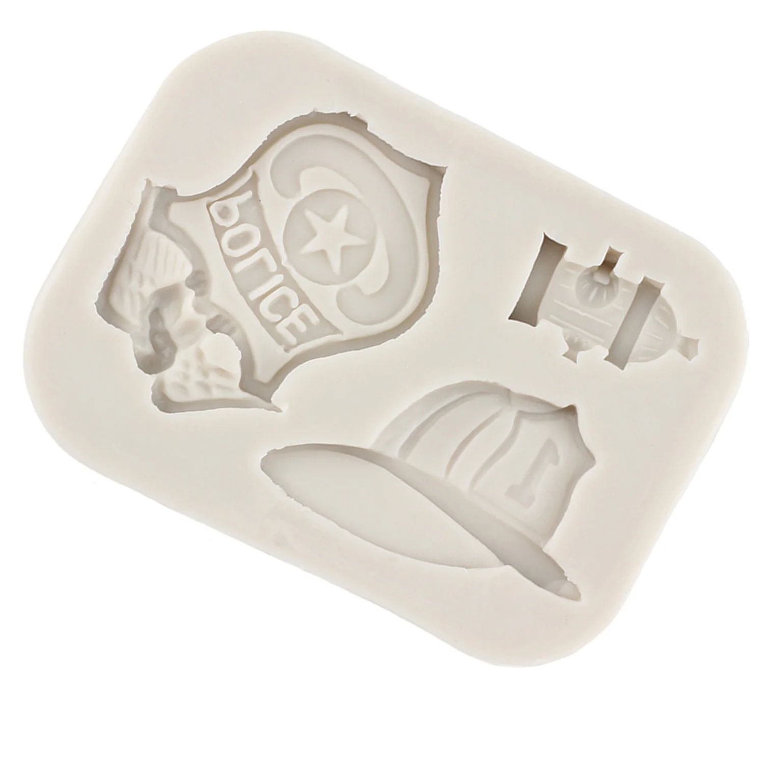 3D Fireman Hat Police Badge Silicone Molds Baby Birthday Fondant Cake Decorating Tools Clay Candy Chocolate Gumpaste Mold