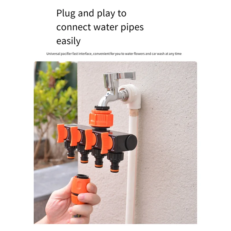 

MOPHE-Универсальный 4-ходовой диспенсер для крана с разъемом 4-ходового клапана включения/выключения, подходит для наружных садов и овощных садов.