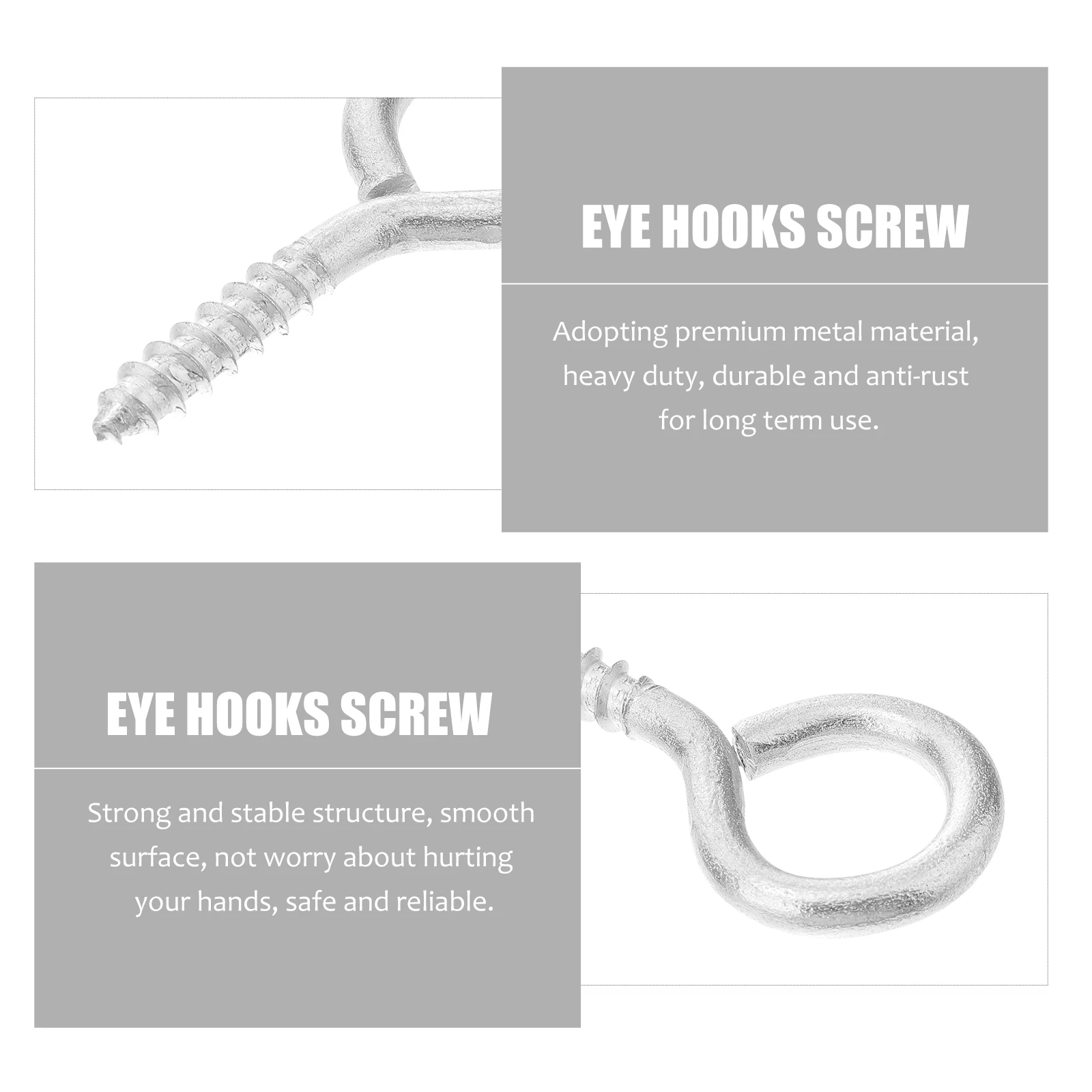 

10 Pcs Heavy Wall Hooks Screw Eyes for Framing Small Silver Self Tapping Bolt Masonry
