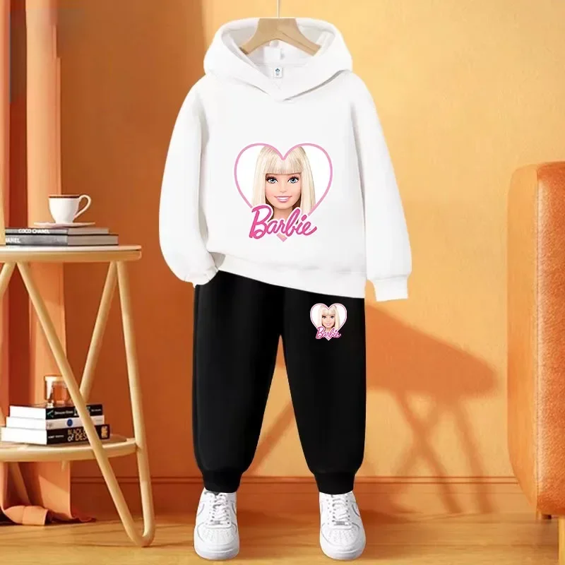 Boys Girls Clothes Barbie Hoodie Set Kids 2pcs Spring Autumn Toddler Girls Cartoon Hooded +pants Tracksuit Girls Clothing