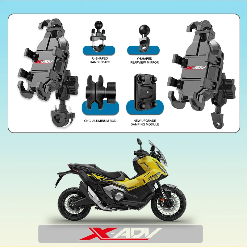 

For HONDA X ADV X-ADV XADV 750 2021-2022 2025 Phone Mount Stand Motorcycle Holder 360° Rotatable ABS Adjustable